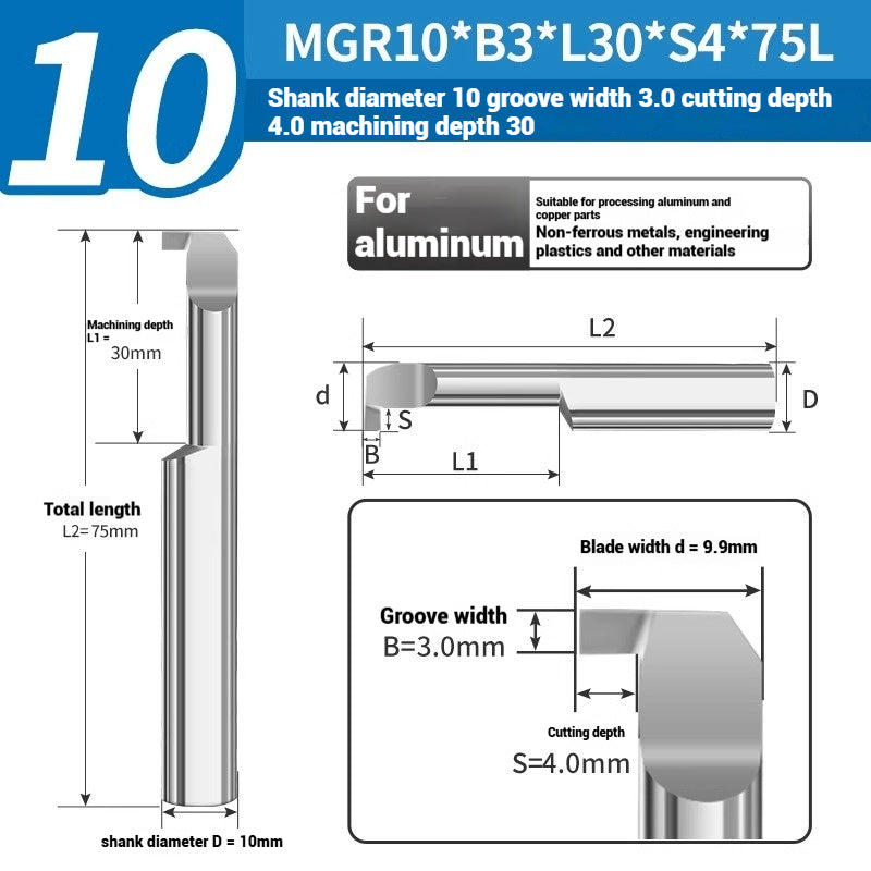 1135-CNC Small Bore Grooving Tool MGR Integral Tungsten Carbide Small Bore Hook Grooving Tool for Steel and Aluminum Internal Grooving Toolholder Shandong Denso Pricision Tools Co.,Ltd.